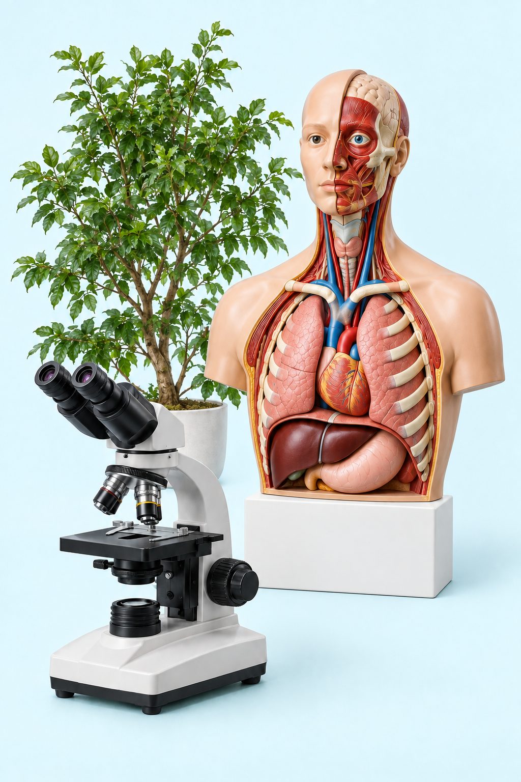 Anatomy model and microscope